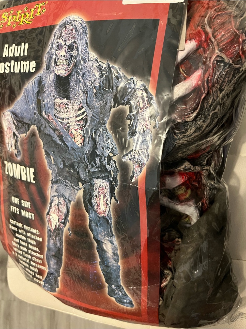 Spirit Adult Zombie Costume - Black and Red